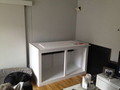 Den endelige placering i stuen