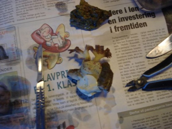 Den ramte nedre del af hystrixen.