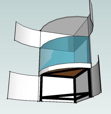 Kabinettet åbent set nedefra