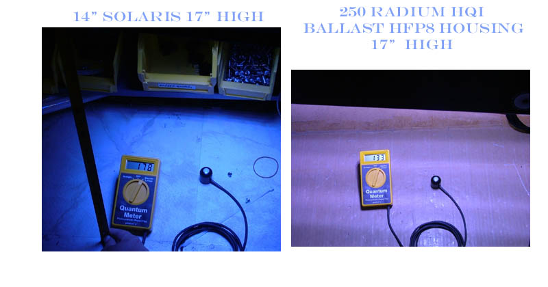 Left: 14&amp;quot; Solaris 17&amp;quot; high,     Right: 250 Radium HQI ballast HFP8 housing 17&amp;quot; high